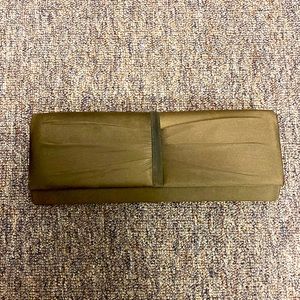 Brown Patent Clutch Bag Elegant Purse Envelope Evening Handbag Pleated